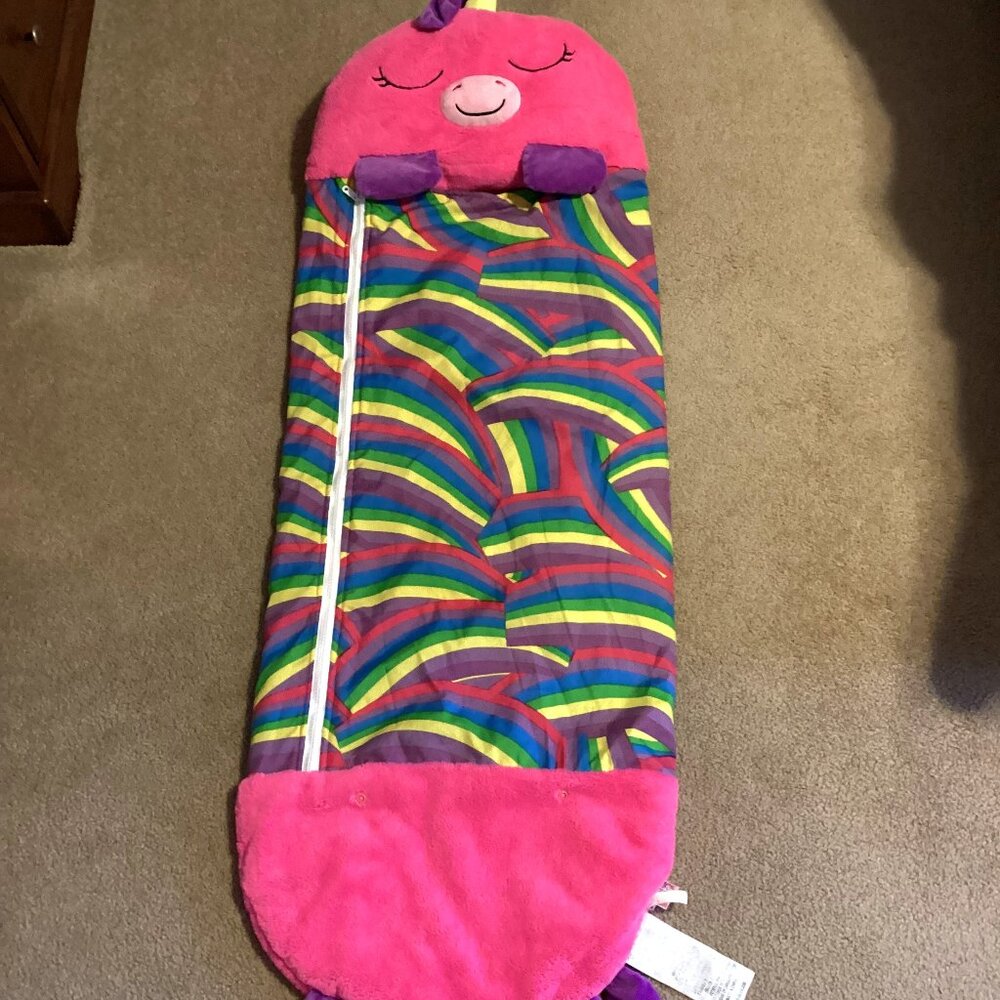 Happy Napper Girls Sleeping Bag Unicorn Rainbow Camping Sleepovers